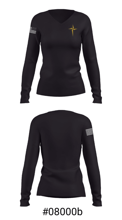 Starmont Middle School Basketball 86240465 Women's Long Sleeve V-neck Shirt - 20