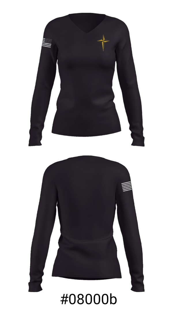 Women's Long Sleeve Vneck Shirt, Starmont Middle School Basketball, Women's Basketball, Teamtime, Team time, sublimation, custom sports apparel, team uniforms, spirit wear, spiritwear, sports uniforms, custom shirts, team store, custom team store, fundraiser sports, apparel fundraiser