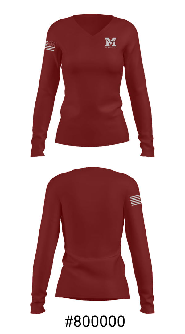 Women's Long Sleeve Vneck Shirt, Mount Vernon High School Wrestling, Wrestling, Teamtime, Team time, sublimation, custom sports apparel, team uniforms, spirit wear, spiritwear, sports uniforms, custom shirts, team store, custom team store, fundraiser sports, apparel fundraiser