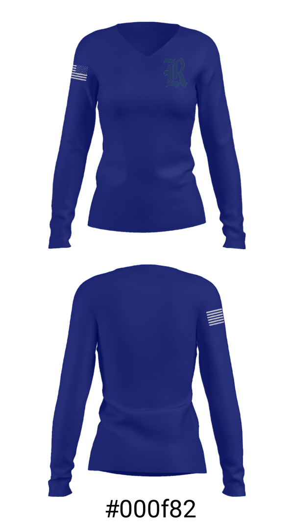 Women's Long Sleeve Vneck Shirt, Ringgold Middle School, Spirit Store, Teamtime, Team time, sublimation, custom sports apparel, team uniforms, spirit wear, spiritwear, sports uniforms, custom shirts, team store, custom team store, fundraiser sports, apparel fundraiser