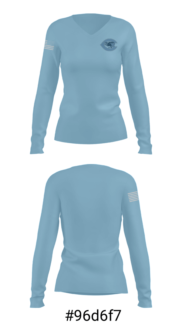 Women's Long Sleeve Vneck Shirt, Chanute High School Basketball, Women's Basketball, Teamtime, Team time, sublimation, custom sports apparel, team uniforms, spirit wear, spiritwear, sports uniforms, custom shirts, team store, custom team store, fundraiser sports, apparel fundraiser