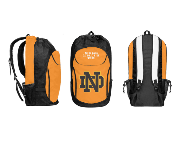 Gear Bag, Notre Dame Catholic High School, Spirit Store, Teamtime, Team time, sublimation, custom sports apparel, team uniforms, spirit wear, spiritwear, sports uniforms, custom shirts, team store, custom team store, fundraiser sports, apparel fundraiser