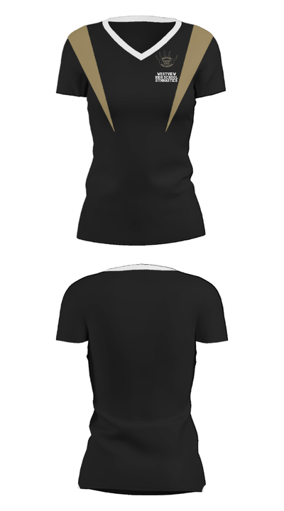 Westview High School Gymnastics 94290525 Women's Short Sleeve V-neck Shirt - 35