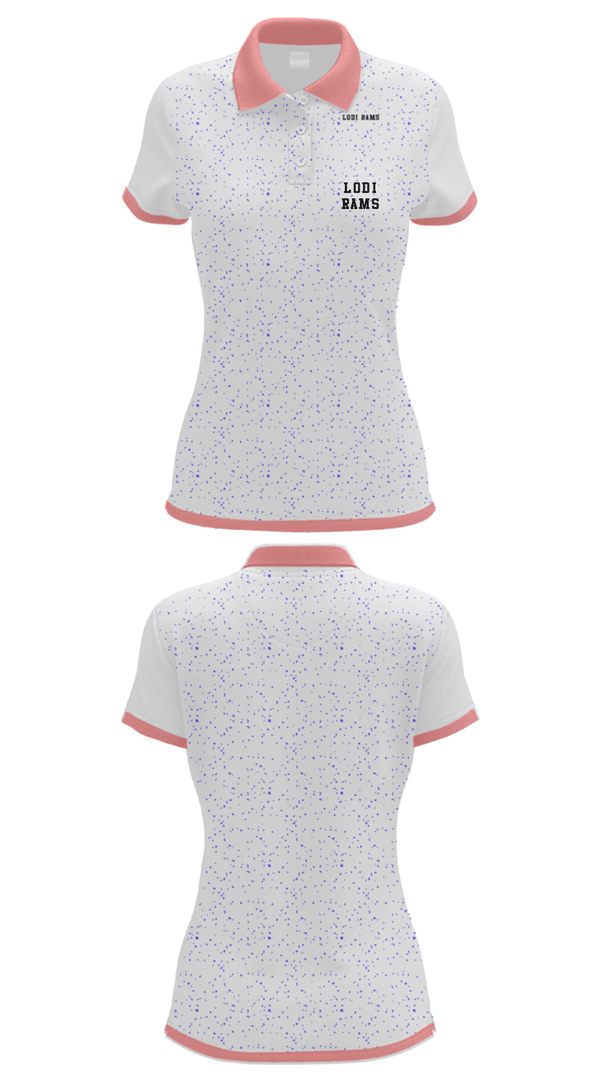 Women's Short Sleeve Performance Polo, Lodi Rams, Men's Basketball, Teamtime, Team time, sublimation, custom sports apparel, team uniforms, spirit wear, spiritwear, sports uniforms, custom shirts, team store, custom team store, fundraiser sports, apparel fundraiser