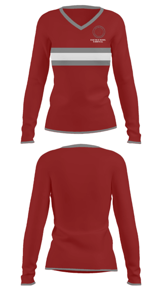 Women's Long Sleeve Vneck Shirt, Boaz High School Basketball, Women's Basketball, Teamtime, Team time, sublimation, custom sports apparel, team uniforms, spirit wear, spiritwear, sports uniforms, custom shirts, team store, custom team store, fundraiser sports, apparel fundraiser