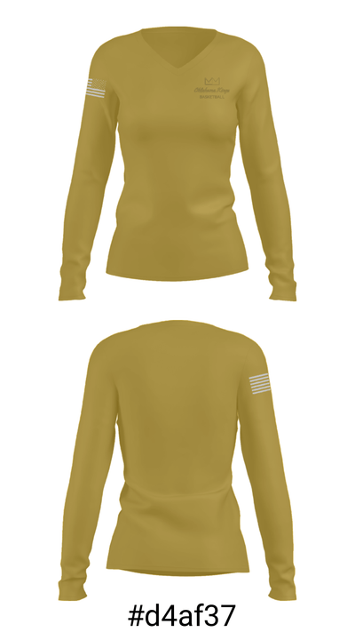 Oklahoma Kings Basketball 79235229 Women's Long Sleeve V-neck Shirt - 20