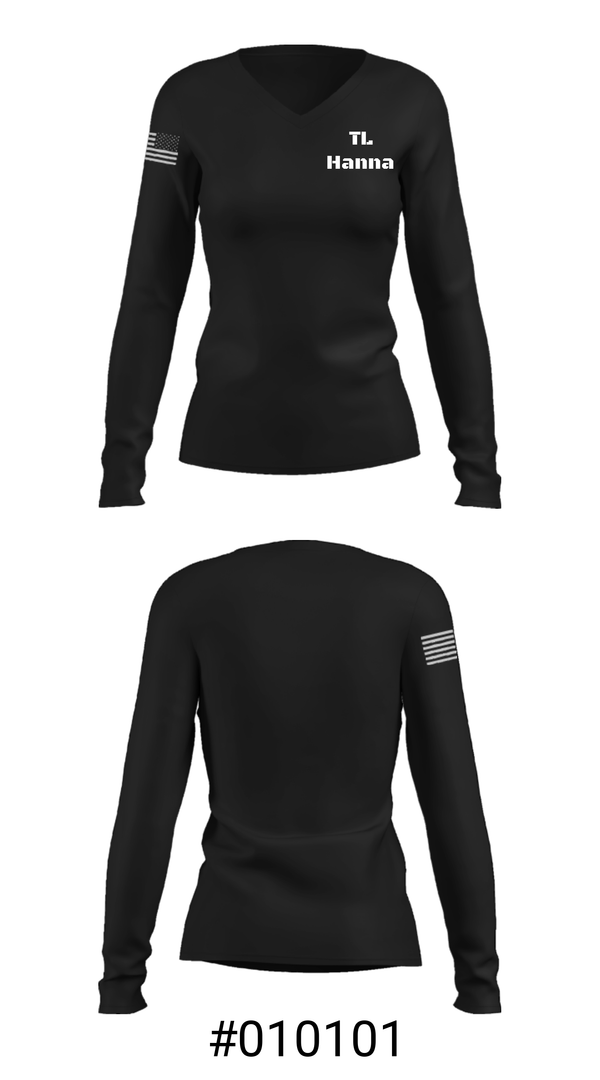 Women's Long Sleeve Vneck Shirt, TL Hanna, Women's Lacrosse, Teamtime, Team time, sublimation, custom sports apparel, team uniforms, spirit wear, spiritwear, sports uniforms, custom shirts, team store, custom team store, fundraiser sports, apparel fundraiser