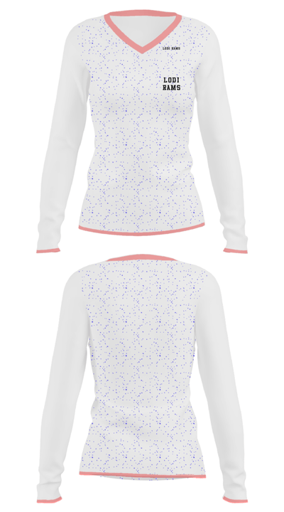 Lodi Rams 32479653 Women's Long Sleeve V-neck Shirt - 34