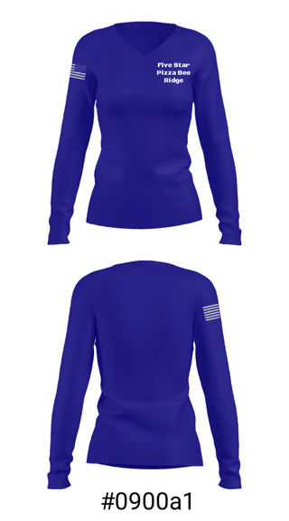 Women's Long Sleeve Vneck Shirt, Five Star Pizza Bee Ridge, , Teamtime, Team time, sublimation, custom sports apparel, team uniforms, spirit wear, spiritwear, sports uniforms, custom shirts, team store, custom team store, fundraiser sports, apparel fundraiser