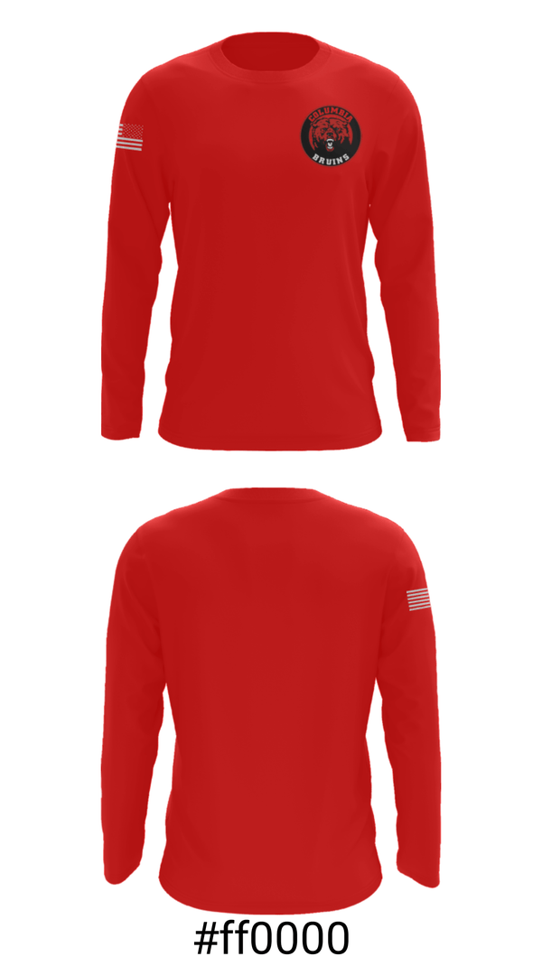 Long Sleeve Performance Shirt, Columbia High School Basketball, Men's Basketball, Teamtime, Team time, sublimation, custom sports apparel, team uniforms, spirit wear, spiritwear, sports uniforms, custom shirts, team store, custom team store, fundraiser sports, apparel fundraiser