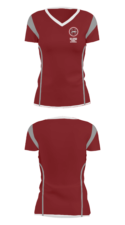 Healdsburg Senior High School Swimming 51370410 Women's Short Sleeve V-neck Shirt - 27