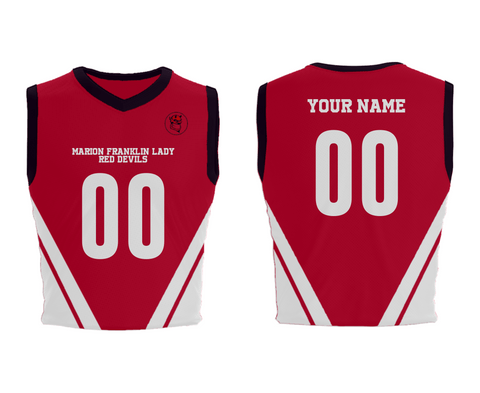 Mens Basketball Jersey, Marion Franklin lady Red Devils, Women's Basketball, Teamtime, Team time, sublimation, custom sports apparel, team uniforms, spirit wear, spiritwear, sports uniforms, custom shirts, team store, custom team store, fundraiser sports, apparel fundraiser