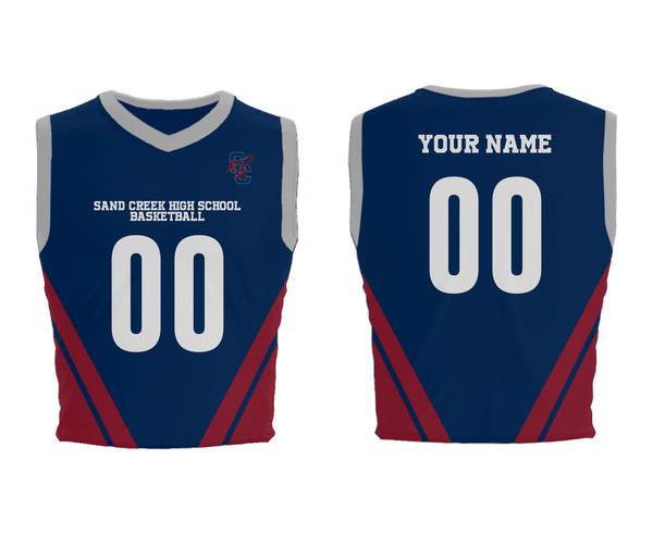 Mens Basketball Jersey, Sand Creek High School Basketball, Men's Basketball, Teamtime, Team time, sublimation, custom sports apparel, team uniforms, spirit wear, spiritwear, sports uniforms, custom shirts, team store, custom team store, fundraiser sports, apparel fundraiser