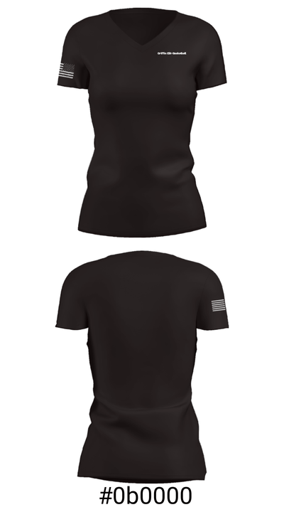Griffin Elit-Basketball 26814147 Women's Short Sleeve V-neck Shirt - 21
