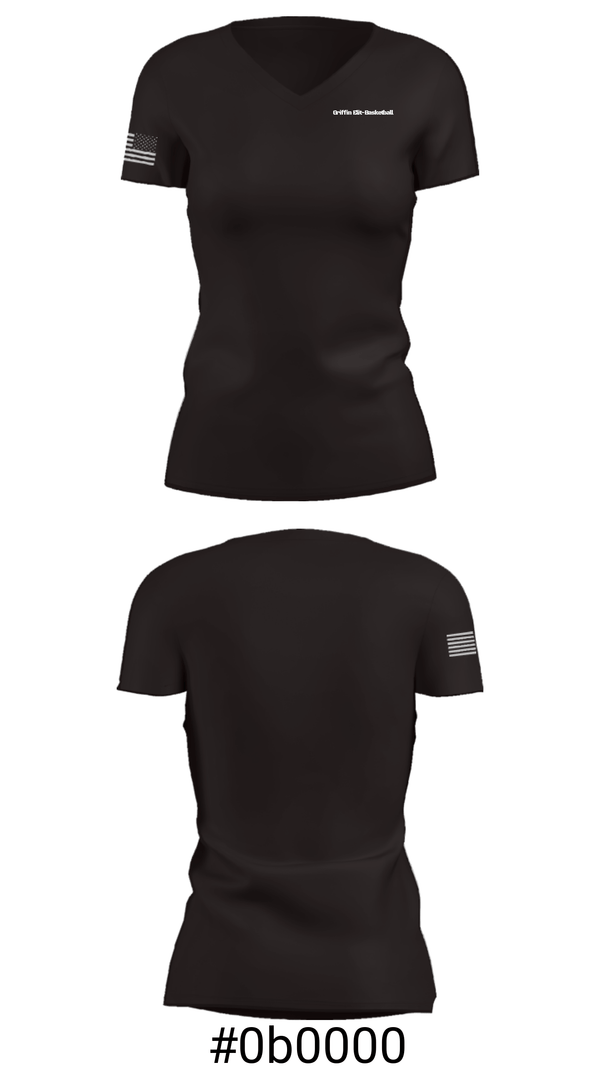 Women's Short Sleeve Vneck Shirt, Griffin Elit-Basketball, Men's Basketball, Teamtime, Team time, sublimation, custom sports apparel, team uniforms, spirit wear, spiritwear, sports uniforms, custom shirts, team store, custom team store, fundraiser sports, apparel fundraiser