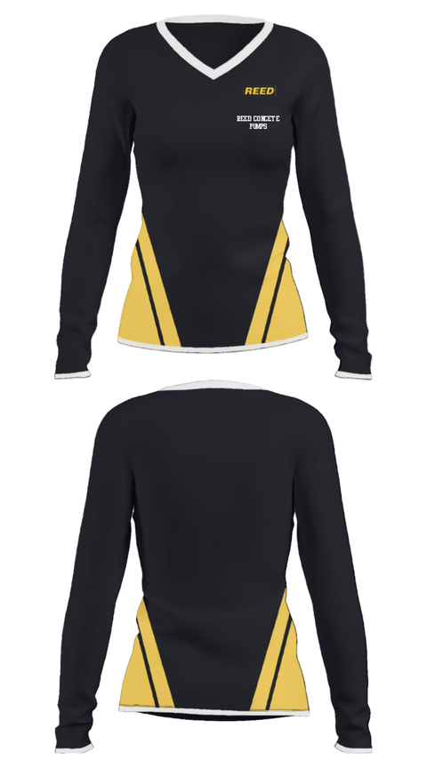 Women's Long Sleeve Vneck Shirt, REED CONCETE PUMPS, , Teamtime, Team time, sublimation, custom sports apparel, team uniforms, spirit wear, spiritwear, sports uniforms, custom shirts, team store, custom team store, fundraiser sports, apparel fundraiser