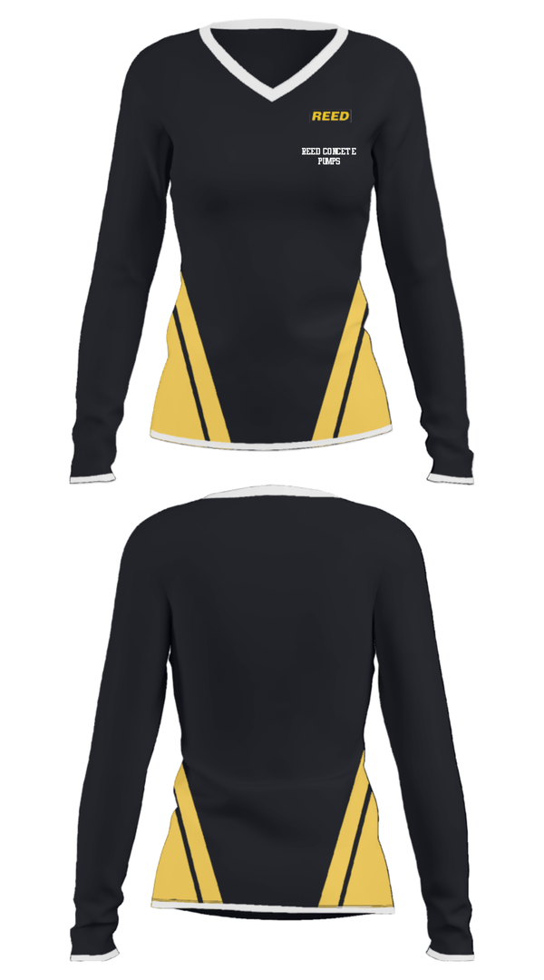 Women's Long Sleeve Vneck Shirt, REED CONCETE PUMPS, , Teamtime, Team time, sublimation, custom sports apparel, team uniforms, spirit wear, spiritwear, sports uniforms, custom shirts, team store, custom team store, fundraiser sports, apparel fundraiser