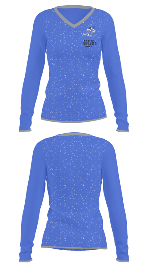 Women's Long Sleeve Vneck Shirt, Northern Valley Regional High School At Demarest, Women's Basketball, Teamtime, Team time, sublimation, custom sports apparel, team uniforms, spirit wear, spiritwear, sports uniforms, custom shirts, team store, custom team store, fundraiser sports, apparel fundraiser