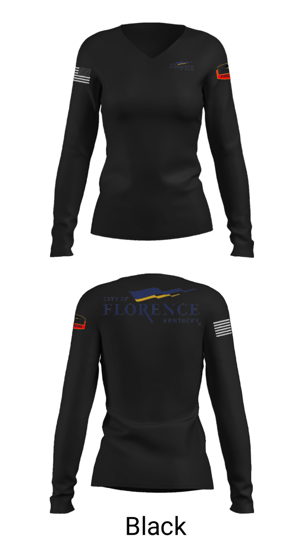 Women's Long Sleeve Vneck Shirt, , Fire Department, Teamtime, Team time, sublimation, custom sports apparel, team uniforms, spirit wear, spiritwear, sports uniforms, custom shirts, team store, custom team store, fundraiser sports, apparel fundraiser