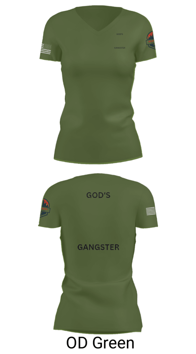 GOD'S GANGSTER 5799202 Women's Short Sleeve V-neck Shirt - 28