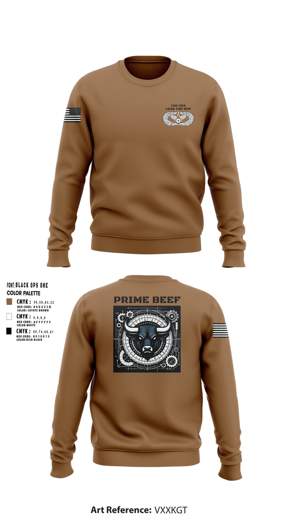 Crew Neck Sweatshirt, 106 CES, Air Force, Teamtime, Team time, sublimation, custom sports apparel, team uniforms, spirit wear, spiritwear, sports uniforms, custom shirts, team store, custom team store, fundraiser sports, apparel fundraiser