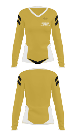 Women's Long Sleeve Vneck Shirt, Oklahoma Kings Basketball, Men's Basketball, Teamtime, Team time, sublimation, custom sports apparel, team uniforms, spirit wear, spiritwear, sports uniforms, custom shirts, team store, custom team store, fundraiser sports, apparel fundraiser