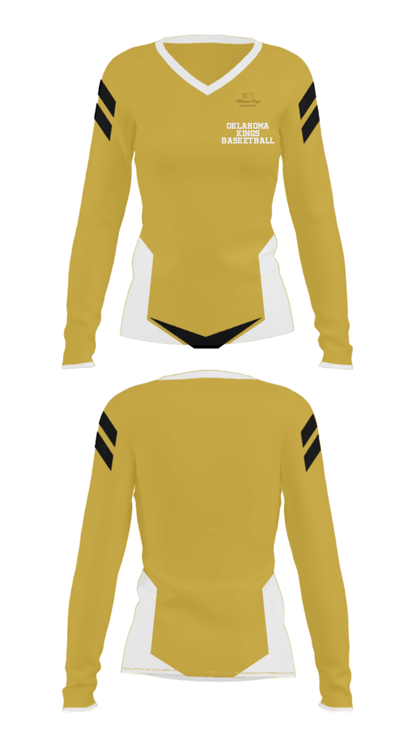 Women's Long Sleeve Vneck Shirt, Oklahoma Kings Basketball, Men's Basketball, Teamtime, Team time, sublimation, custom sports apparel, team uniforms, spirit wear, spiritwear, sports uniforms, custom shirts, team store, custom team store, fundraiser sports, apparel fundraiser