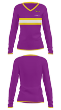 Avon High School Bowling 92462233 Women's Long Sleeve V-neck Shirt - 32