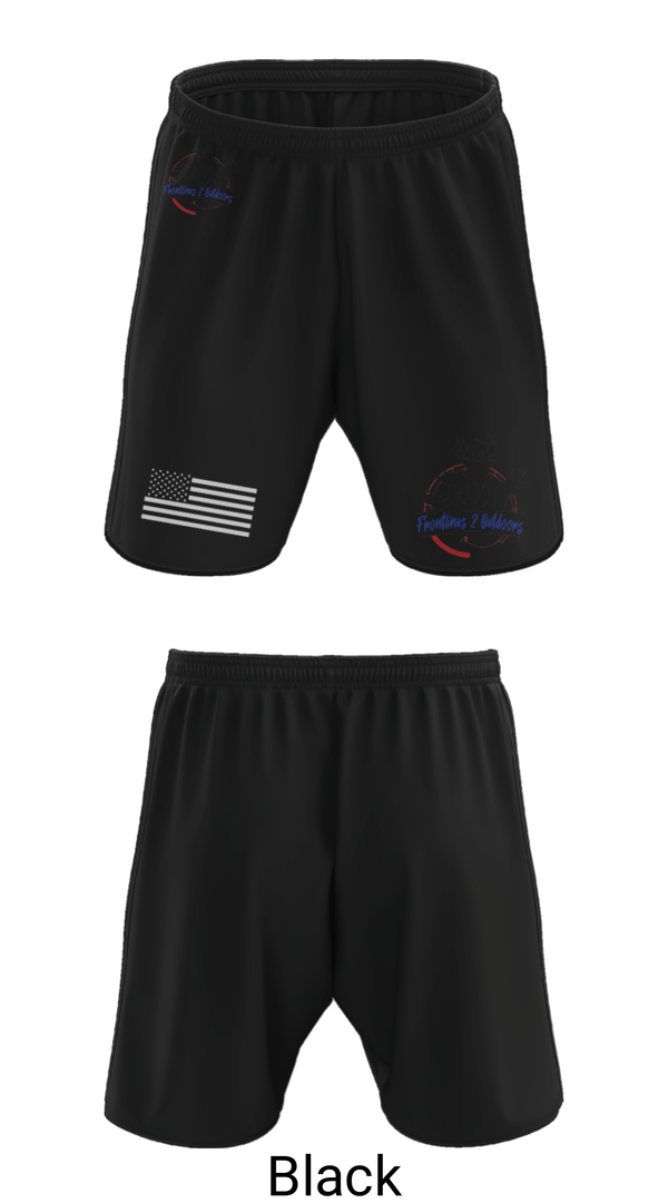 Athletic Shorts With Pockets, Frontlines 2 Outdoors (F2O), , Teamtime, Team time, sublimation, custom sports apparel, team uniforms, spirit wear, spiritwear, sports uniforms, custom shirts, team store, custom team store, fundraiser sports, apparel fundraiser