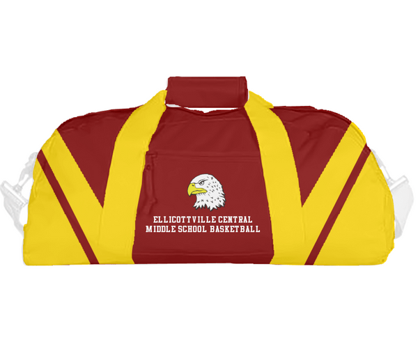 Duffle Bag, Ellicottville Central Middle School Basketball, Women's Basketball, Teamtime, Team time, sublimation, custom sports apparel, team uniforms, spirit wear, spiritwear, sports uniforms, custom shirts, team store, custom team store, fundraiser sports, apparel fundraiser