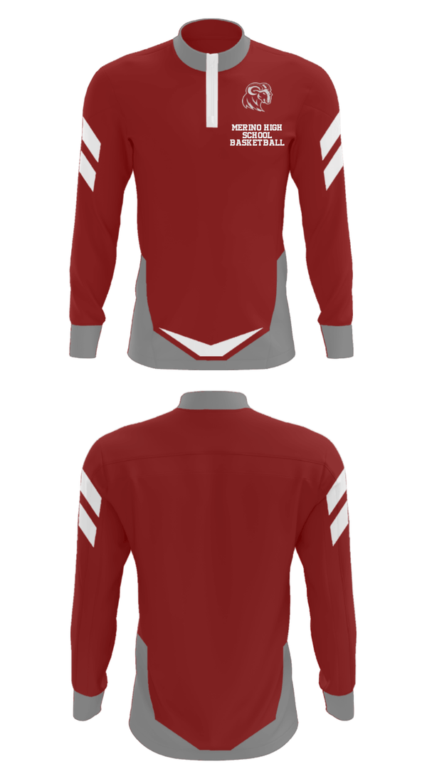Quarter Zip Jacket, Merino High School Basketball, Men's Basketball, Teamtime, Team time, sublimation, custom sports apparel, team uniforms, spirit wear, spiritwear, sports uniforms, custom shirts, team store, custom team store, fundraiser sports, apparel fundraiser