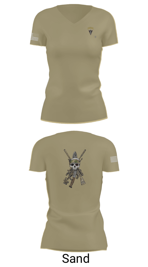 Women's Short Sleeve Vneck Shirt, HHC 2/130 IN, National Guard, Teamtime, Team time, sublimation, custom sports apparel, team uniforms, spirit wear, spiritwear, sports uniforms, custom shirts, team store, custom team store, fundraiser sports, apparel fundraiser