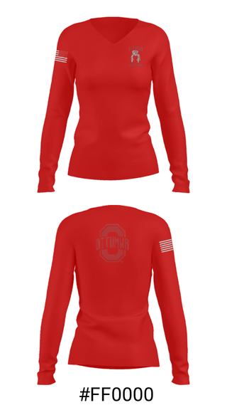 Women's Long Sleeve Vneck Shirt, Ottumwa High School Wrestling, Wrestling, Teamtime, Team time, sublimation, custom sports apparel, team uniforms, spirit wear, spiritwear, sports uniforms, custom shirts, team store, custom team store, fundraiser sports, apparel fundraiser