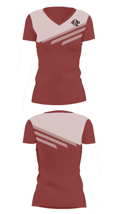 Antioch Sequoits Football 50178810 Women's Short Sleeve V-neck Shirt - 24