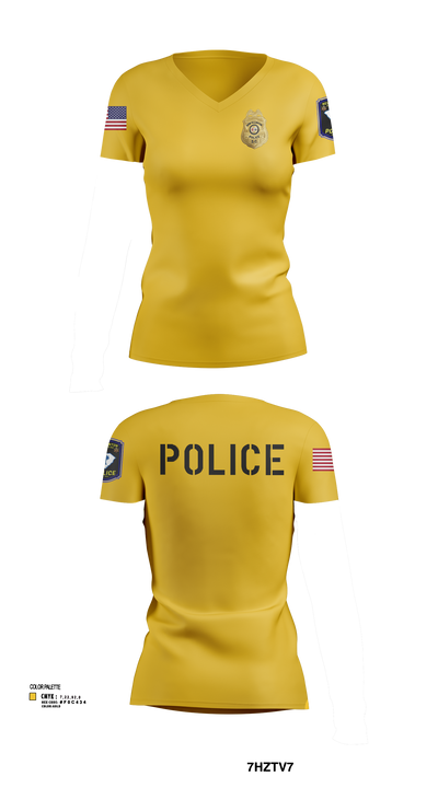 New Ellenton Police Department 612730 Women's Short Sleeve V-neck Shirt - 2