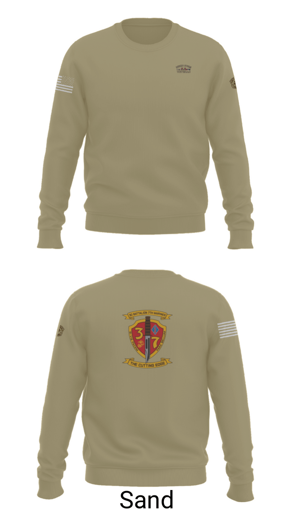 Crew Neck Sweatshirt, 3rd. Battalion 7th. Marines, Marines, Teamtime, Team time, sublimation, custom sports apparel, team uniforms, spirit wear, spiritwear, sports uniforms, custom shirts, team store, custom team store, fundraiser sports, apparel fundraiser
