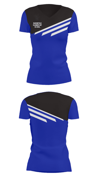 Women's Short Sleeve Vneck Shirt, Bloomfield Elementary School, Spirit Store, Teamtime, Team time, sublimation, custom sports apparel, team uniforms, spirit wear, spiritwear, sports uniforms, custom shirts, team store, custom team store, fundraiser sports, apparel fundraiser