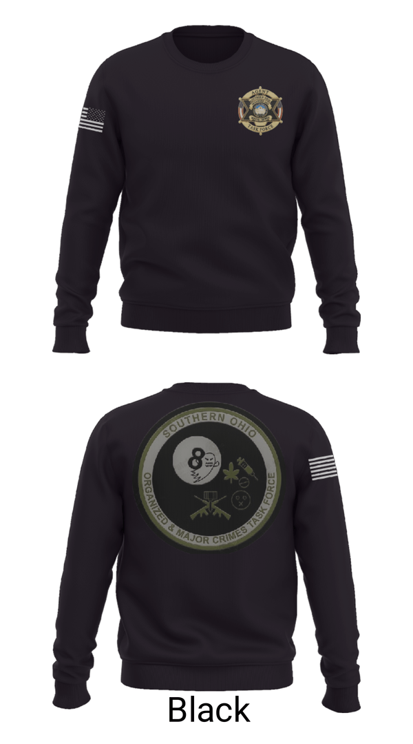 Crew Neck Sweatshirt, Southern Ohio Organized and Major Crimes Task Force, Police, Teamtime, Team time, sublimation, custom sports apparel, team uniforms, spirit wear, spiritwear, sports uniforms, custom shirts, team store, custom team store, fundraiser sports, apparel fundraiser
