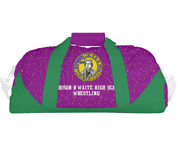 Duffle Bag, Morrison R Waite High School Wrestling, Wrestling, Teamtime, Team time, sublimation, custom sports apparel, team uniforms, spirit wear, spiritwear, sports uniforms, custom shirts, team store, custom team store, fundraiser sports, apparel fundraiser