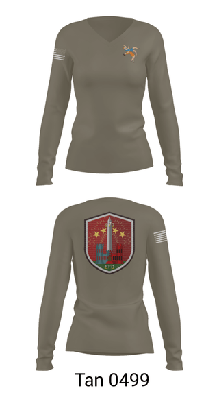 Women's Long Sleeve Vneck Shirt, 673 EFD Vs. 134 FEST, Army, Teamtime, Team time, sublimation, custom sports apparel, team uniforms, spirit wear, spiritwear, sports uniforms, custom shirts, team store, custom team store, fundraiser sports, apparel fundraiser