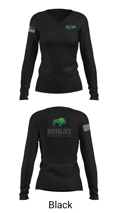 Bridger Middle School 54496281 Women's Long Sleeve V-neck Shirt - 13
