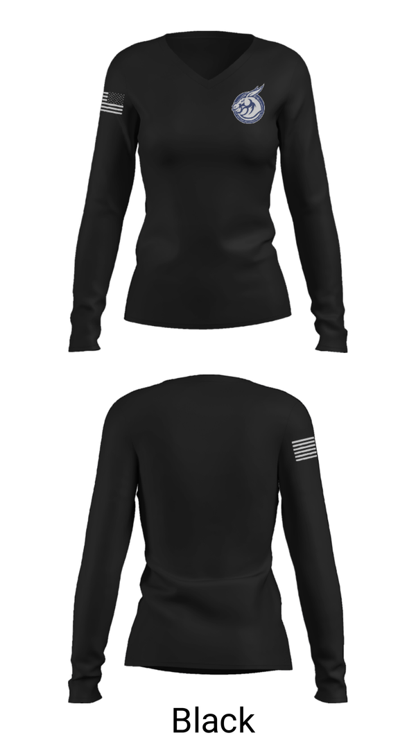 Women's Long Sleeve Vneck Shirt, Lone Jack Elementary School, Spirit Store, Teamtime, Team time, sublimation, custom sports apparel, team uniforms, spirit wear, spiritwear, sports uniforms, custom shirts, team store, custom team store, fundraiser sports, apparel fundraiser