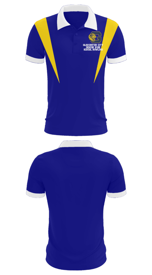 Short Sleeve Performance Polo, Gloucester City Senior High School Bowling, Bowling, Teamtime, Team time, sublimation, custom sports apparel, team uniforms, spirit wear, spiritwear, sports uniforms, custom shirts, team store, custom team store, fundraiser sports, apparel fundraiser