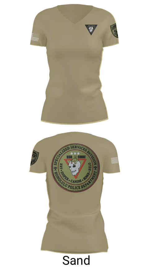 Women's Short Sleeve Vneck Shirt, SSD, Police, Teamtime, Team time, sublimation, custom sports apparel, team uniforms, spirit wear, spiritwear, sports uniforms, custom shirts, team store, custom team store, fundraiser sports, apparel fundraiser