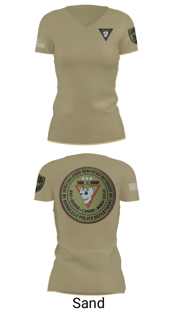 Women's Short Sleeve Vneck Shirt, SSD, Police, Teamtime, Team time, sublimation, custom sports apparel, team uniforms, spirit wear, spiritwear, sports uniforms, custom shirts, team store, custom team store, fundraiser sports, apparel fundraiser