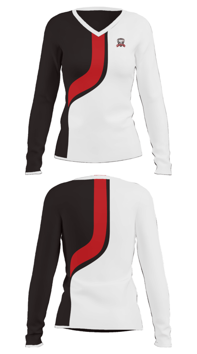Silverdale Adult Pee Wee Association Basketball 25180021 Women's Long Sleeve V-neck Shirt - 36