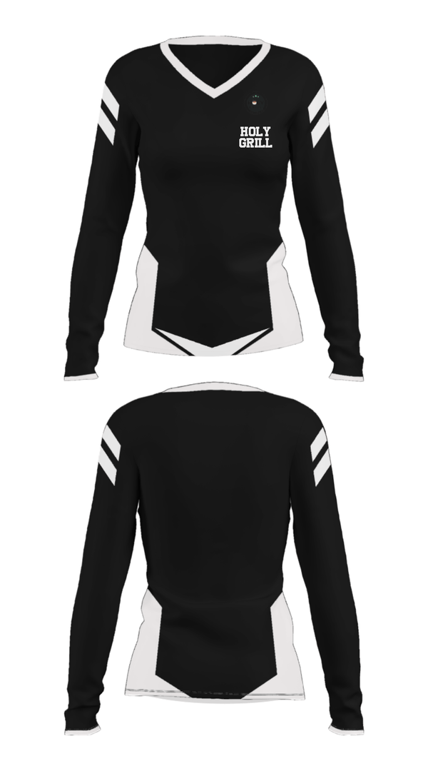 Women's Long Sleeve Vneck Shirt, Holy Grill, , Teamtime, Team time, sublimation, custom sports apparel, team uniforms, spirit wear, spiritwear, sports uniforms, custom shirts, team store, custom team store, fundraiser sports, apparel fundraiser