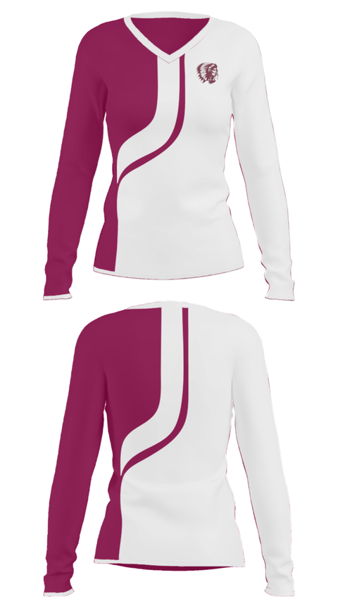 Women's Long Sleeve Vneck Shirt, Elko High School, Spirit Store, Teamtime, Team time, sublimation, custom sports apparel, team uniforms, spirit wear, spiritwear, sports uniforms, custom shirts, team store, custom team store, fundraiser sports, apparel fundraiser
