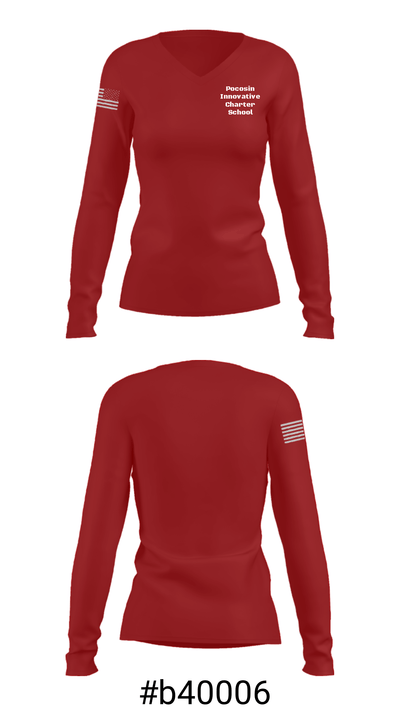 Pocosin Innovative Charter School 25986734 Women's Long Sleeve V-neck Shirt - 20