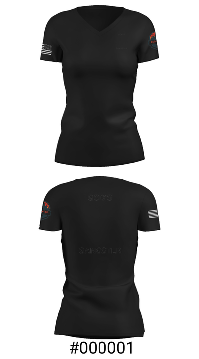 GOD'S GANGSTER 5799202 Women's Short Sleeve V-neck Shirt - 4
